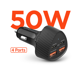TD HyperGear SpeedBoost 50W caricabatteria per auto QUAD con tecnologia PD/PPS