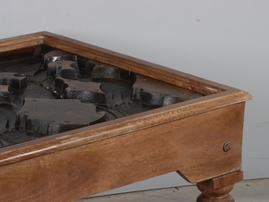 Table basse en bois de style rustique, table centrale en bois massif pour salon, meubles pour l'intérieur de la maison, appartement et hôtel - Product Image 2