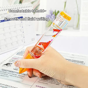 Stylo <span class=keywords><strong>gel</strong></span> multicolore créatif à effet <span class=keywords><strong>sablier</strong></span> flottant, anti-stress, avec bille de sable mouvant, jouet publicitaire personnalisé - Product Image 3