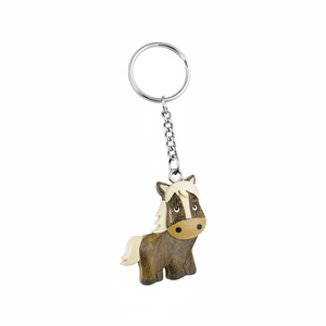 Portachiavi in Legno a Forma di Cavallo, Mini Ciondolo Animale, Regalo - Product Image 2
