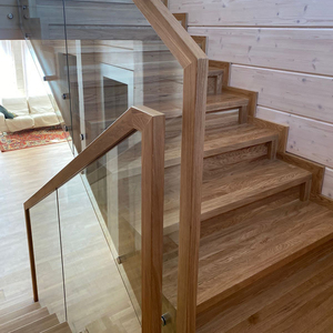 Offre Spéciale : Garde-corps en verre sur poteau, <span class=keywords><strong>balustrade</strong></span> en verre encadrée en acier inoxydable/aluminium/bois pour escaliers intérieurs, directement de l'usine - Product Image 4