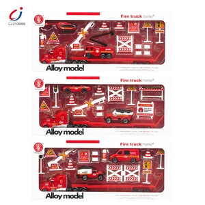 Custom Model Alloy 1:58 Fire Engineering Racing Police Diecast Toy Vehicles, Slide Metal Cars Diecast <strong>Truck</strong> - Product Image 3