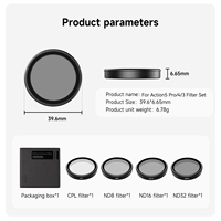 Filtres d'appareil photo magnétiques Telesin CPL ND8 ND16 ND32 en 4 pièces pour Osmo Action 3/4 en verre optique