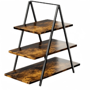 Rak Kue 3 Tingkat Shineray Classic Wood Brown, Tempat Sajian Cupcake, Kue Kering, Makanan Pembuka, Donat, Nampan Sajian Meja, Tahan Lama - Product Image 1