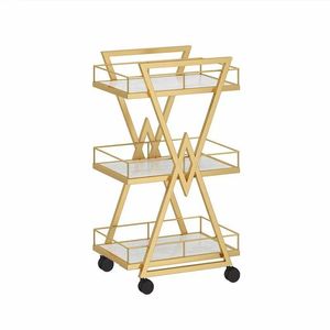 Z Stainless Steel Frame Rolling Barber Cart Waterproof Rose Gold <b>Trolley</b> Salon Furniture for Hair Kitchen Modern Design - Product Image 4