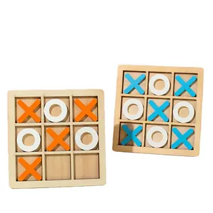 QINGTANG CRAFTS parent-child game wooden ox chess popular tic tac toe toy