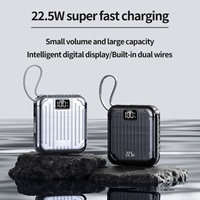 Station d'alimentation portable ultra-mince M-QUEEN avec logo personnalisé, affichage LED PD22.5W, 10000mAh, chargeur rapide 2-en-1, batterie Li-polymère