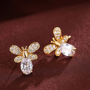 Orecchini a Perno a Forma di Ape per Donne, Stile Insetto, Accessori di Moda per Uso Quotidiano - Product Image 2