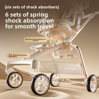 Poussette bébé pliable légère en alliage d'aluminium, poussette de luxe pour bébé, chariot de voyage portable bidirectionnel pour enfants de 0 à 3 ans