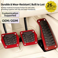 CarFu AC 509 Ensemble de pédales universelles pour voiture, antidérapantes, pour accélérateur, frein et embrayage, couvre-pédales en métal pour voitures