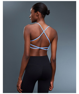 Nuevo Top Deportivo <span class=keywords><strong>Sinatra</strong></span> Blue para Mujer, Ropa Interior Deportiva a Prueba de Impactos, Sujetador Deportivo con Espalda Cruzada para Running y Fitness - Product Image 4