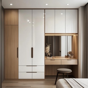 ตู้เสื้อผ้าไม้สำหรับห้องนอนประตูบานเลื่อนสไตล์โมเดิร์น - Product Image 4
