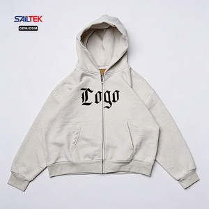 Sudadera con capucha personalizada con estampado de patrones, forro polar con cremallera completa, estilo urbano, oversize, informal, holgada, unisex, tipo cárdigan, para <span class=keywords><strong>mujer</strong></span> - Product Image 4