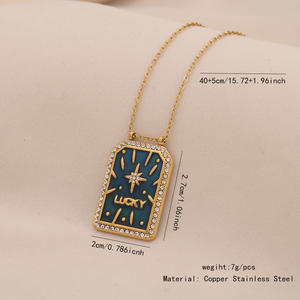 2025 Mode <span class=keywords><strong>Tarot</strong></span> Karte Anhänger Halskette Charm Edelstahl Halskette 18 Karat vergoldet Halskette Schmuck - Product Image 5