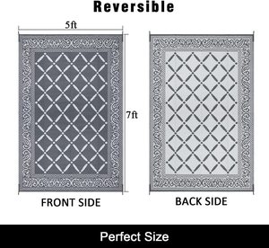 <span class=keywords><strong>Tapis</strong></span> d'Extérieur Réversibles pour Camping-Car 9 X 12 Promotion <span class=keywords><strong>Tapis</strong></span> de Sol Résistant aux Intempéries avec Boucles d'Angle pour Patio <span class=keywords><strong>et</strong></span> Camping <span class=keywords><strong>Noir</strong></span> <span class=keywords><strong>Blanc</strong></span> - Product Image 5