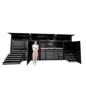 Высокопрочные профессиональные поставщики комбинированный Механический черный шкаф для хранения гаража с колесами