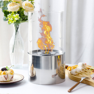 Foyer d'intérieur miniature sur table, foyer au <span class=keywords><strong>bio</strong></span><span class=keywords><strong>éthanol</strong></span>, cylindre autoportant, <span class=keywords><strong>bio</strong></span>-<span class=keywords><strong>gel</strong></span> et <span class=keywords><strong>éthanol</strong></span>, foyer en verre et acier inoxydable - Product Image 1