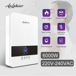 Chauffe-eau électrique instantané intelligent thermostatique 6 kW Anlabeier 220V, chauffe-eau rapide pour la maison et la cuisine - Product Image 5