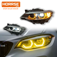 Horrse Auto-Ersatzteile V3 für BMW 2er F22 Scheinwerfer-Upgrade Dreifarbig Gelb Weiß Bernstein Neues Design LED-Frontlicht Silber