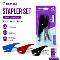 Ensemble d'agrafeuses Bachang BC-0118-2SP, 12 pièces/boîte avec 1000 agrafes n°10, 3 couleurs, OEM ODM, directement de l'usine