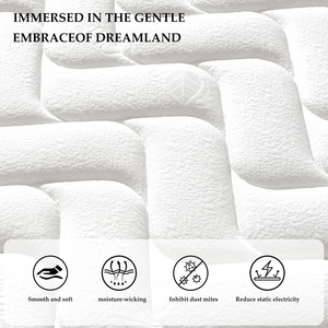 Roll-Packed Hybrid King Size <b>Mattress</b> With Pocket Spring and Breathable Cooling Cotton Fabric for Hotels Tanhuang10-MX-419 Apart - Product Image 2