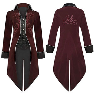 Tailcoat médiéval Steampunk Costumes d'Halloween pour hommes Renaissance Pirate Vampire Gothique Vestes Vintage Warlock Redingote - Product Image 2