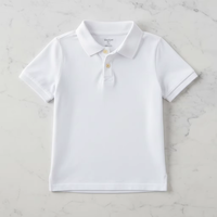 Chemises polo pour enfants, prix de gros, durables, anti-boulochage, uniformes scolaires, polos jaunes