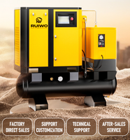 Compresseur d'air industriel à vis portable monophasé 415V 380V 220V petit 7,5KW 10HP avec sécheur et réservoir d'air, vente en gros avec certification CE