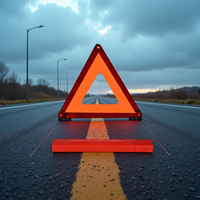 Ce triangle de signalisation de danger robuste en ABS, homologué Emark et CE