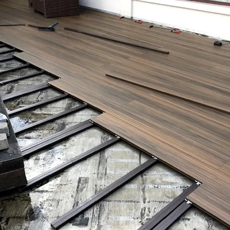 Placa de deck composto de madeira à prova d'água Foju para pisos exteriores 3D Grão de madeira para piso de PVC WPC ao ar livre