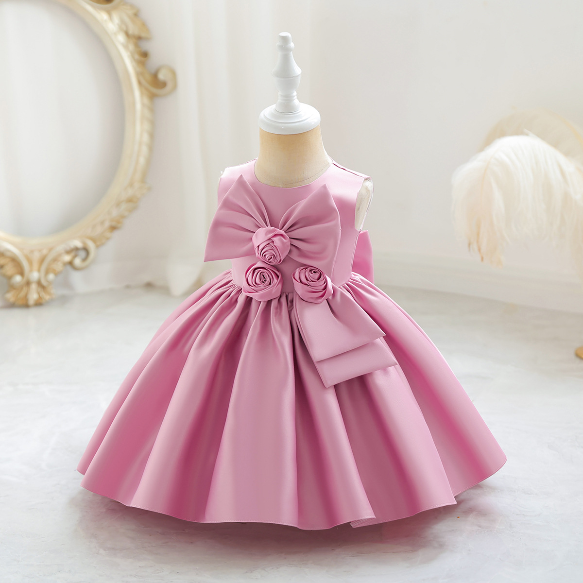 strapless open back dress First birthday girl dress ivory, Formal girl dress white, Long baby gi –  Colibri Fashion Studio
