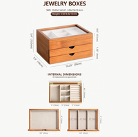 Boîte de rangement pour bijoux en bois, pour la présentation et l'emballage de bijoux, marque Hosenton, solution de présentation de bijoux en gros