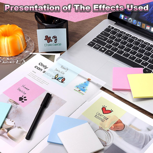 4 gói trong suốt ghi chú dán mờ long lanh màu 3x3 inch Độ trong suốt cao giống như thủy tinh dính rõ ràng nhìn xuyên qua phụ nữ - Product Image 6