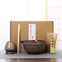 Vente en gros, ensemble de thé en céramique pour la constitution, ensemble de 4/5/7 pièces, fouet à thé japonais, ensemble de bols à matcha en céramique mate avec bec verseur