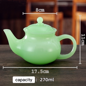 Service à thé Kung Fu en verre opale fait main en Chine, verre de lait <span class=keywords><strong>Mosser</strong></span>, théière et tasses en verre résistant à la chaleur, verre de jade - Product Image 2