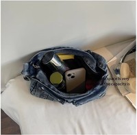 Bolso de Hombro Vaquero Vintage Y2K para Mujer, Bolso Tote de Mezclilla Lavada con Estética de los 90, Bolso Hobo de Lujo Estilo Vaquero Occidental para Damas