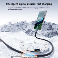 Nouvel Arrivage Câble de Données Transparent PD120W Type-C à Charge Ultra-Rapide USB avec Gaine en Nylon et Affichage Numérique pour iPhone 17 Pro