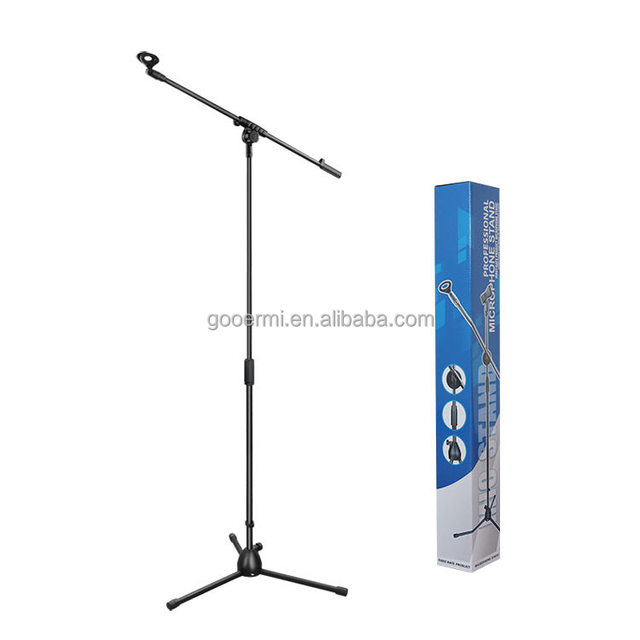 Gooermi MS-003-103 Adjustable Microphone Stand with Tripod Base and Boom Arm up to 59.1 Inch
