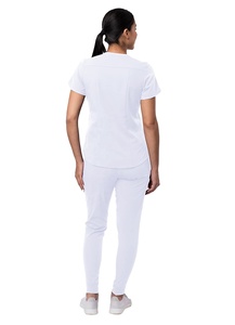 Uniformes Médicos Personalizados Blancos Hechos a Medida, Reutilizables, Modernos, de Spandex, Suministros para Enfermeras, Uniformes Médicos Elásticos - Product Image 2