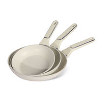 Poêle à frire moderne en aluminium avec logo personnalisé, base en acier inoxydable pour induction, ensemble de casseroles durables résistantes à la chaleur, batterie de cuisine antiadhésive
