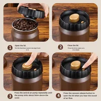 Boîte à café sous vide en acier inoxydable 304, récipient de stockage alimentaire hermétique, couvercle à bouton poussoir, garde les grains frais pour le thé