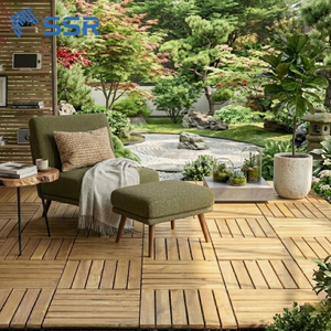 กระเบื้องพื้นไม้กระถินณรงค์ 6 แผ่นแบบธรรมชาติ สำหรับปูพื้นภายนอกอาคาร เหมาะสำหรับพื้นที่กลางแจ้งในวิลล่า - Product Image 6