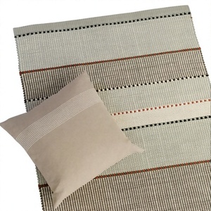 ITHL Modern Eco-Friendly Hand Woven Striped Cotton Flat <b>Weave</b> Rugs Indoor & Outdoor Use Economical Area Rugs & Sets Great Value - Product Image 1