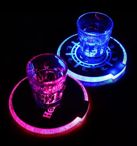 Nightclub Bar Customized Logo Gravity <b>Sensor</b> Glow Colorful Light Up LED Coaster - Product Image 1