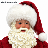 Figurine du Père Noël de 27 cm (10,6 pouces) avec inscription Joyeux Noël, costume rouge, décoration de table pour la maison et l'affichage en magasin