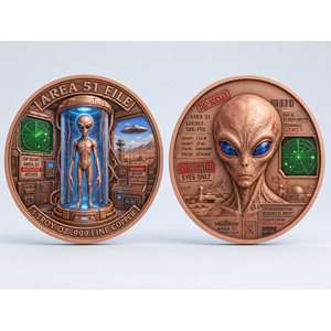 Pièce de monnaie en cuivre pur 999 de <span class=keywords><strong>1</strong></span> oz, série Alien, en relief 3D, <span class=keywords><strong>Monde</strong></span> au-delà de l'Univers, couleur UV, édition collector colorée - Product Image 3