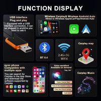 CP026-10 Callaway Universal In-Car Box Adaptor Nirkabel Serbaguna Koneksi USB-A Kontrol Suara untuk iPhone Android CarPlay