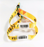 Bracelets tissés RFID personnalisés pour festivals avec mini-étiquette NFC double fréquence, code QR, étanches/résistants aux intempéries, logo personnalisé pour événements