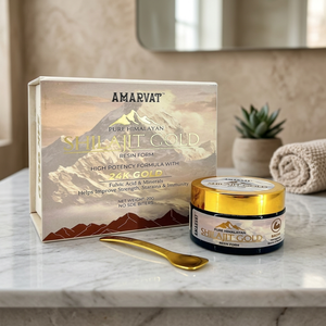 Résine d'Or Amarvat Shilajit avec Or 24K, Acide Fulvique Riche en Minéraux de l'Himalaya de Qualité Supérieure pour Vitalité Quotidienne, Vigueur, Énergie et Bien-être - Product Image 1