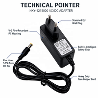 Adaptateur secteur 12V 1.5A 18W avec prise EU, alimentation à découpage pour caméra de vidéosurveillance, routeur, bande LED, prise en charge OEM ODM, logo personnalisé